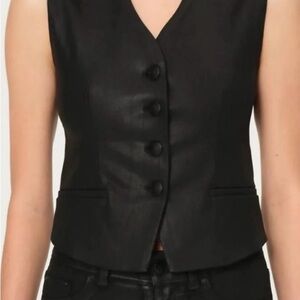 DL1961 Black Sleeveless Button-Front Vest
